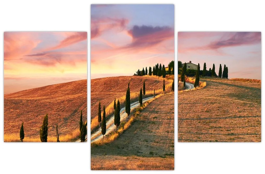 Tablou - Casa pe deal Toscana, Italia (90x60 cm)
