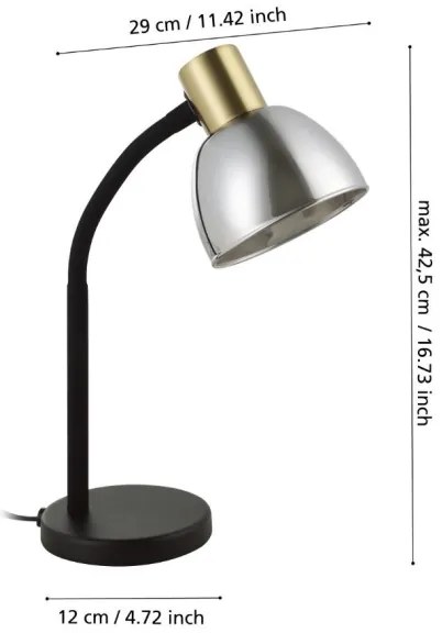 Lampă de masă Eglo 901062 MACERE 1xE14/25W/230V auriu/negru