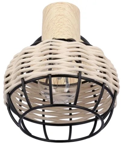 Spot de perete TAJGA 1xE14/40W/230V ratan/negru