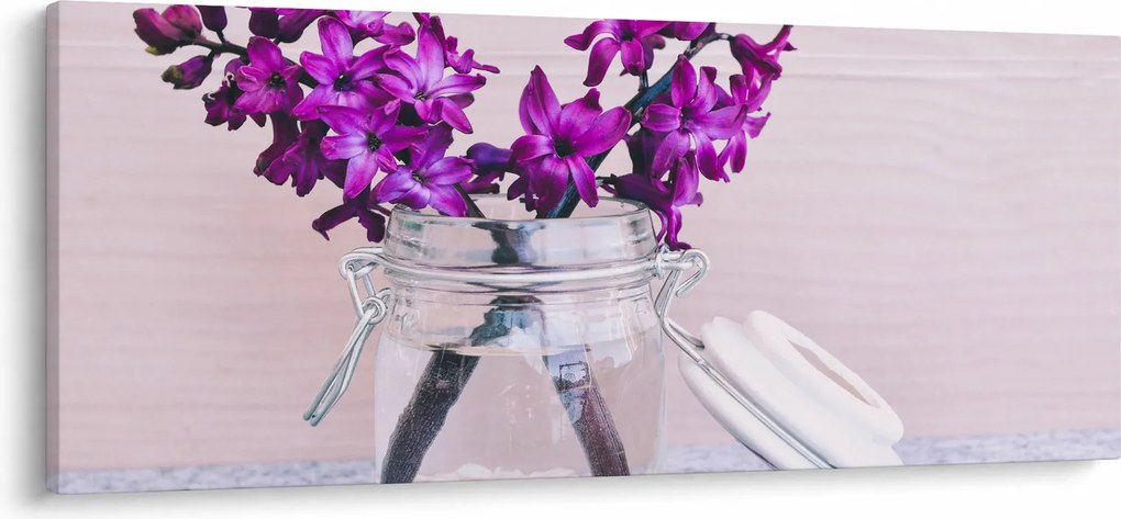 Tablou cu flori violete (120x50 cm)