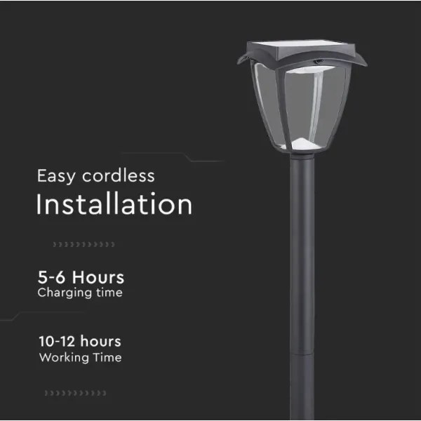 Lampă solară LED 2W 230V 93 cm 3000/6000K IP65 2200 mAh