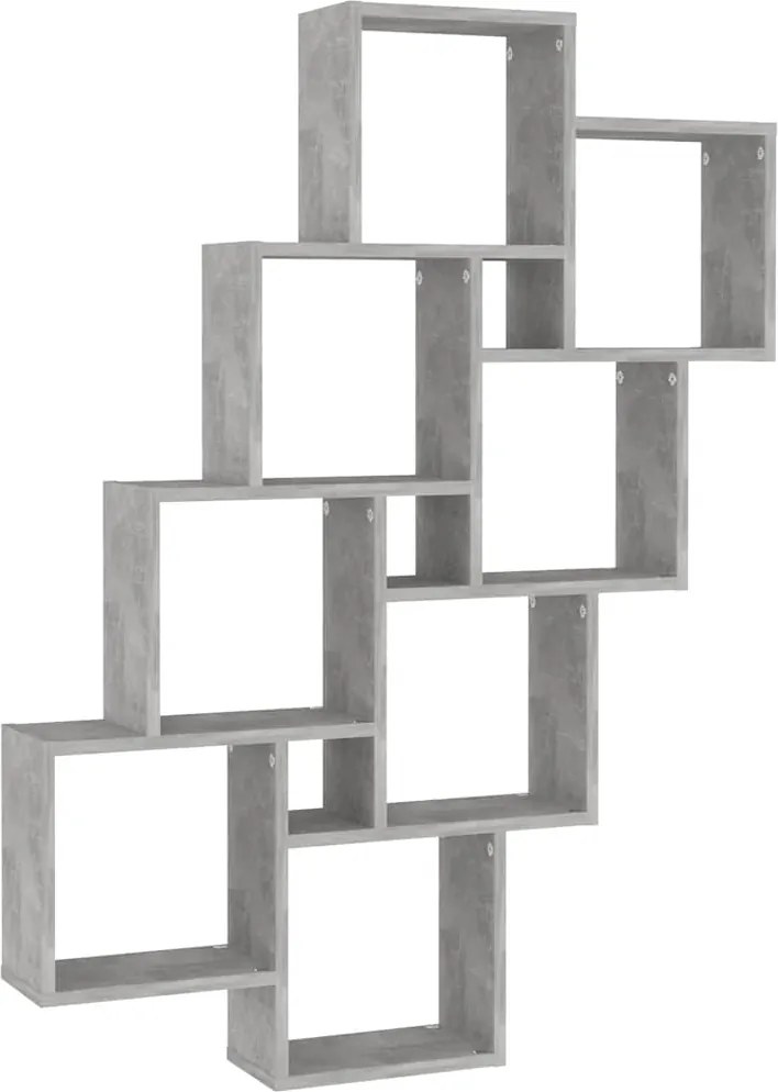 vidaXL Raft de perete cub, gri beton, 90x15x119 cm, PAL