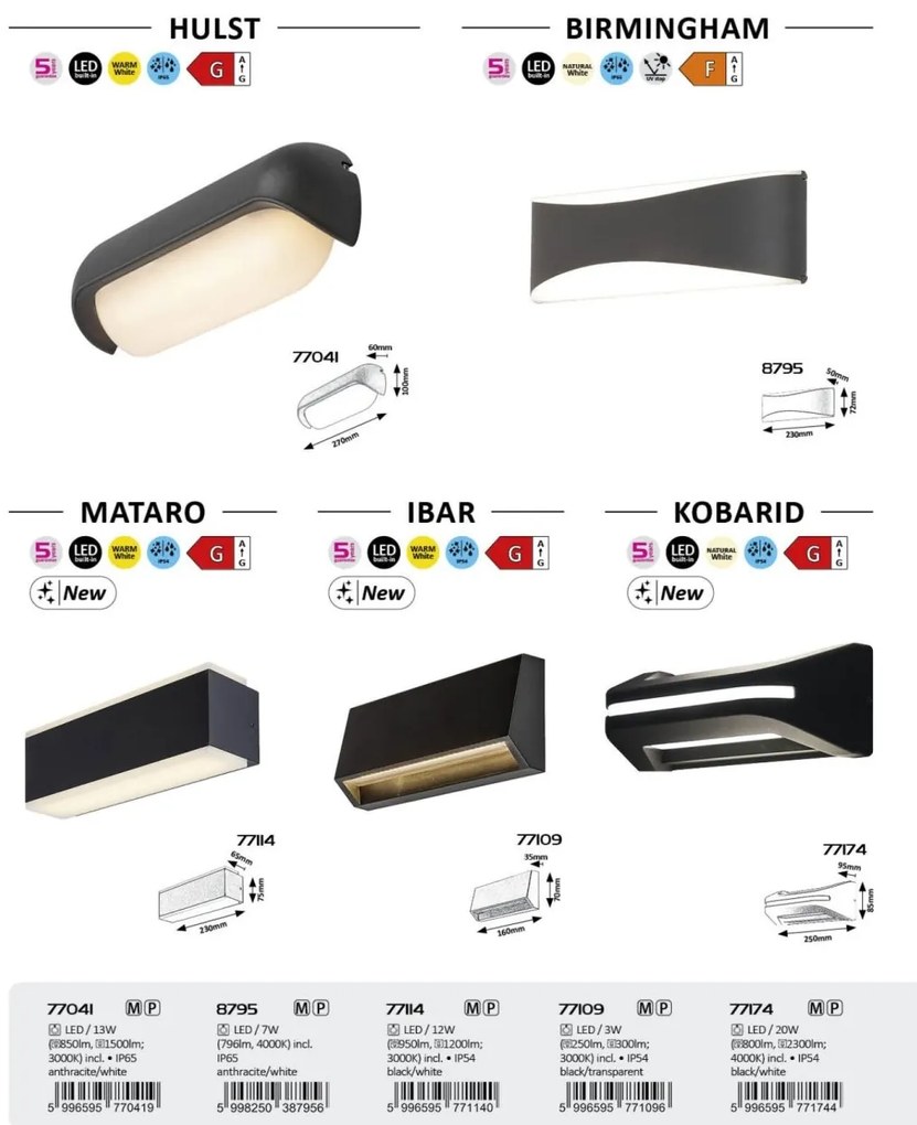 Aplica LED iluminat exterior ambiental, Protectie IP54, Mataro