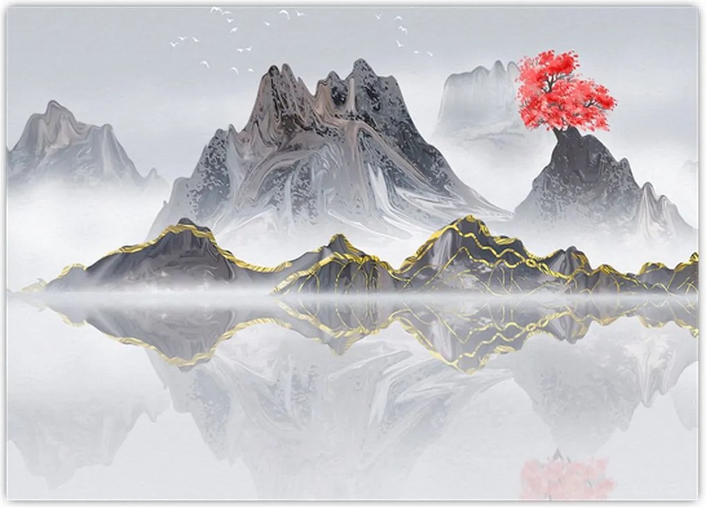 Tablou - Munții în ceață (70x50 cm)