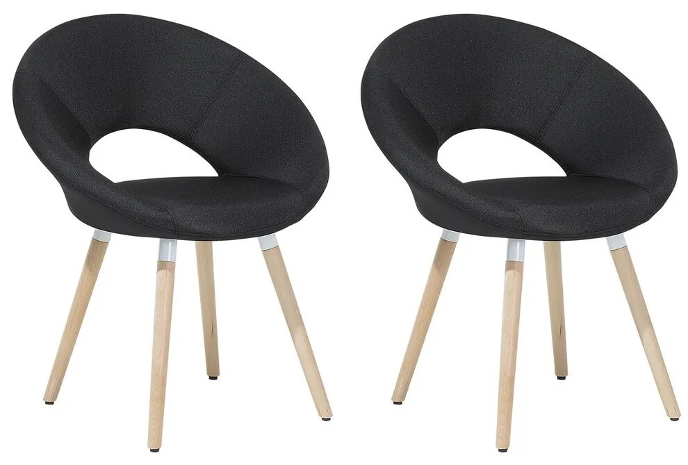 Set 2 buc. scaune pentru sufragerie Roslav (negru). 1009909