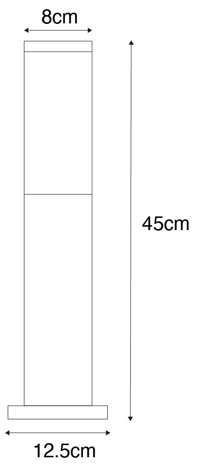 Lampa de exterior modern gri inchis cu fum 45 cm - Malios