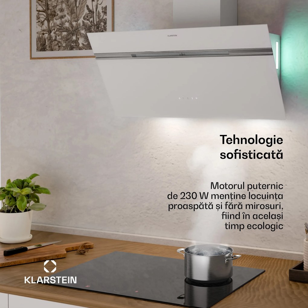 Klarstein Alina hotă de bucătărie | 80 cm | 615 m³/h | Silențioasă | EEK A
