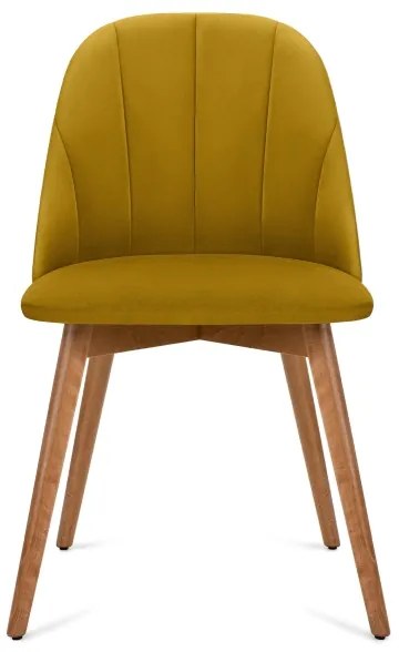 Scaun de dining BAKERI 86x48 cm galben/dub deschis