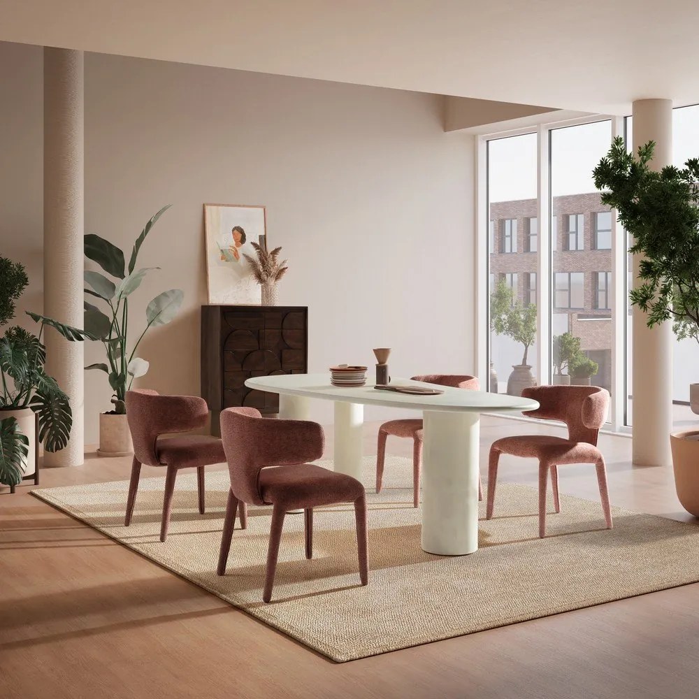 Masă de dining cu aspect de piatră 100x201 cm Daila – MOME