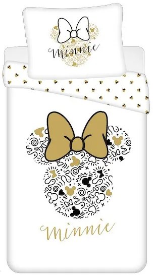 Disney Minnie Set de lenjerie Gold 140×200cm, 70×90 cm