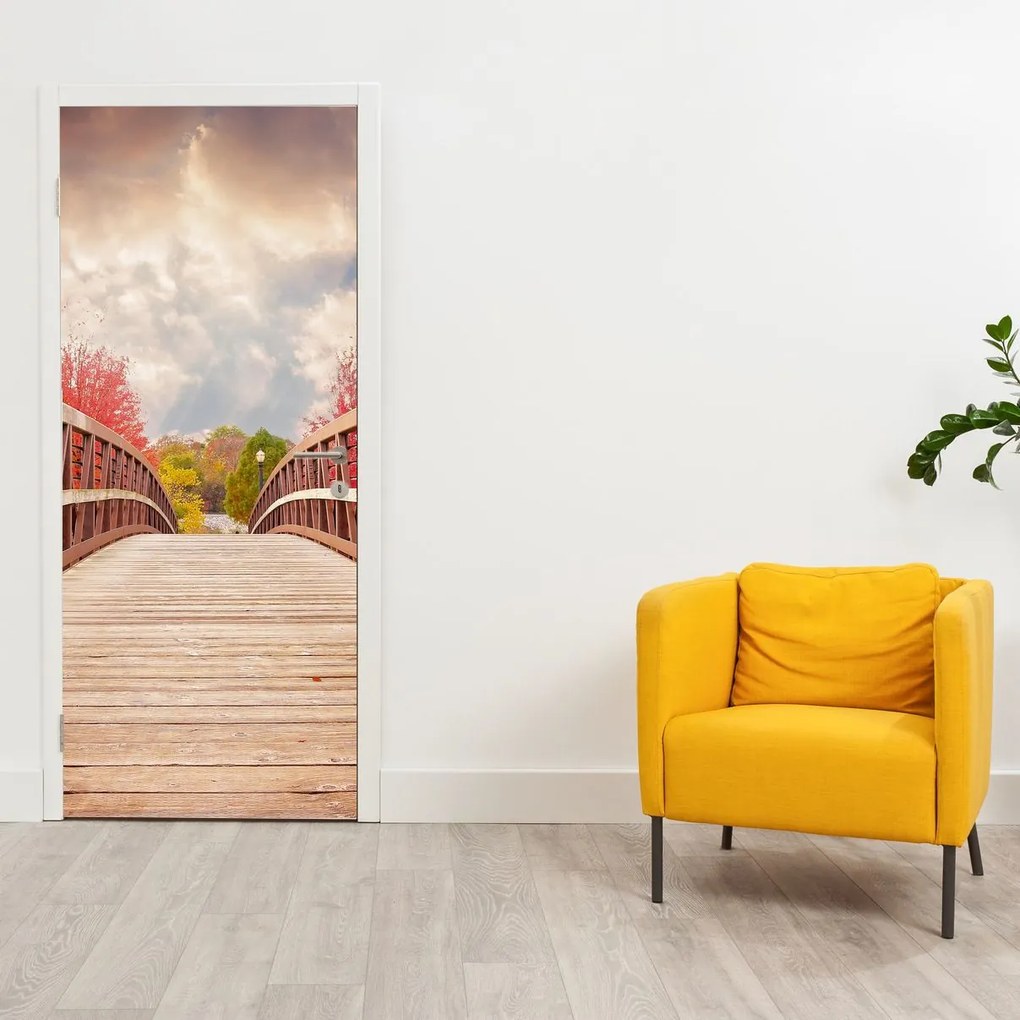 Fototapet pentru ușă - Pod din lemn (95x205cm)