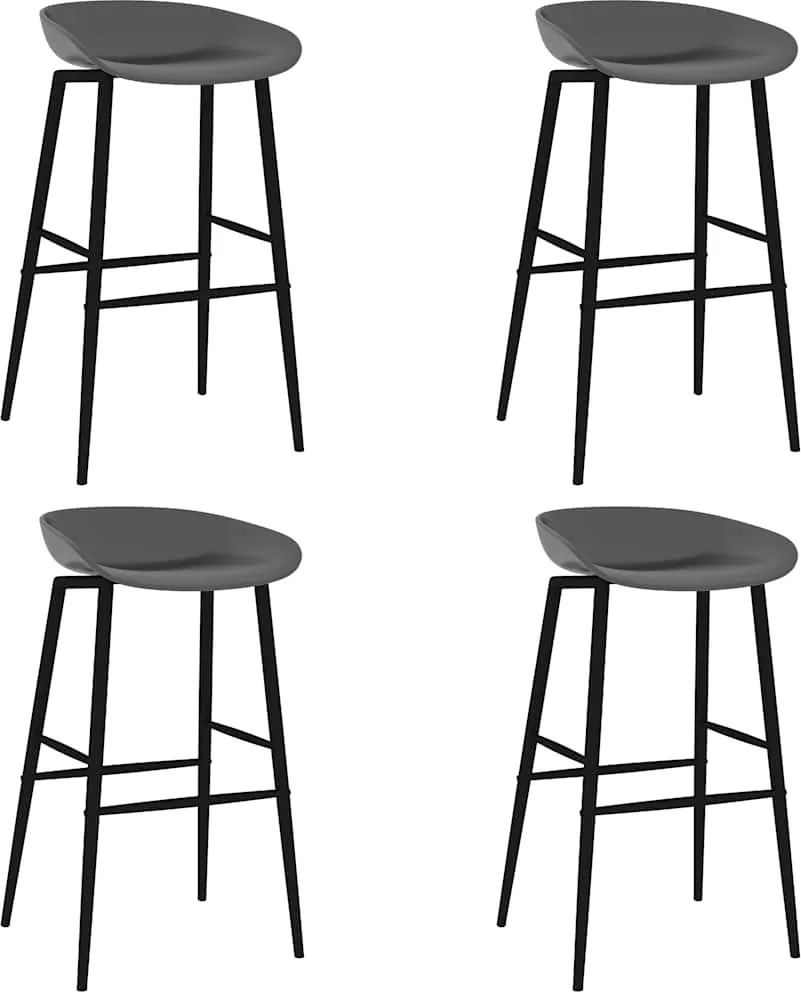 vidaXL Scaune de bar, 4 buc., gri