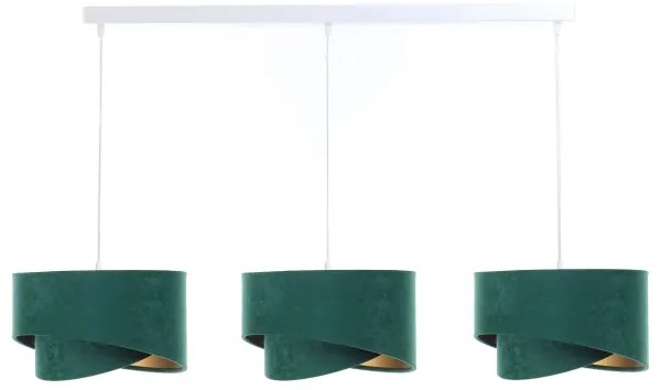 Lustră pe cablu GALAXY 3xE27/60W/230V verde/aurie