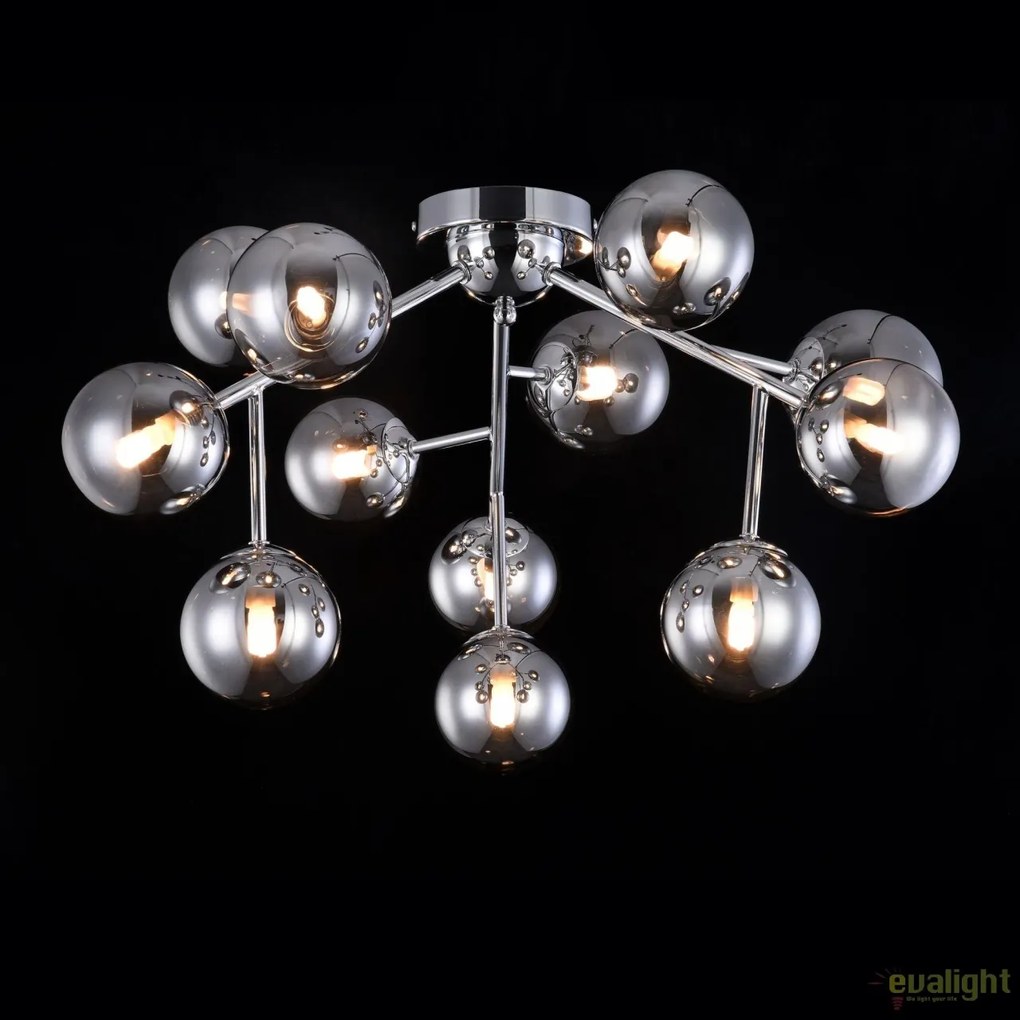 Lustra deosebita cu 12 de surse de lumina Dallas, crom/ fumuriu MYMOD545PL-12CH