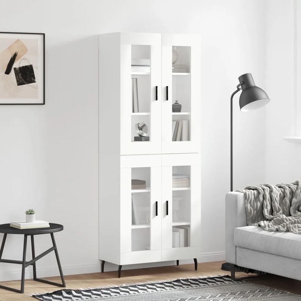 vidaXL Dulap înalt, alb, 69,5x34x180 cm, lemn compozit