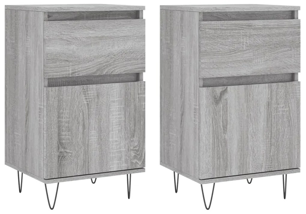 vidaXL Servante, 2 buc., gri sonoma, 40x35x70 cm, lemn prelucrat