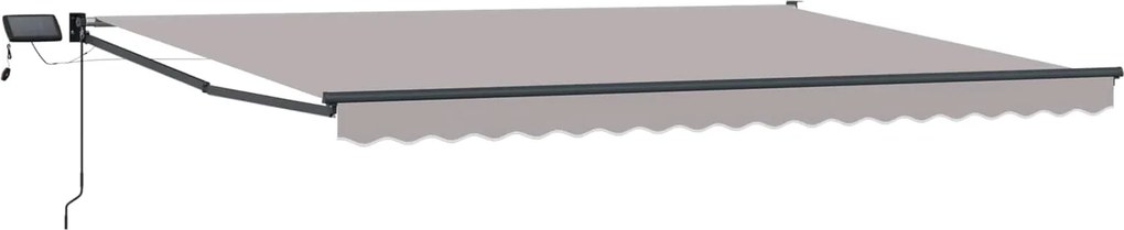 vidaXL Marchiză retractabilă manuală cu led-uri Gri deschis 4 × 3 m