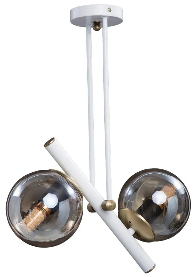 Lustră cu abajur din sticlă ø 15 cm Libra – Squid Lighting