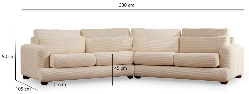 Canapea patru locuri Riverolla (D) (Bej). 1106665