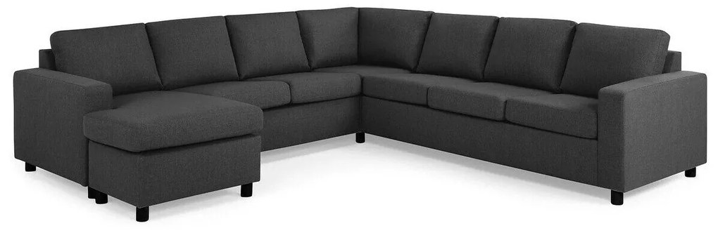 Colțar Scandinavian Choice C167Antracit, Negru, 284x284x80cm, Picioare: Plastic