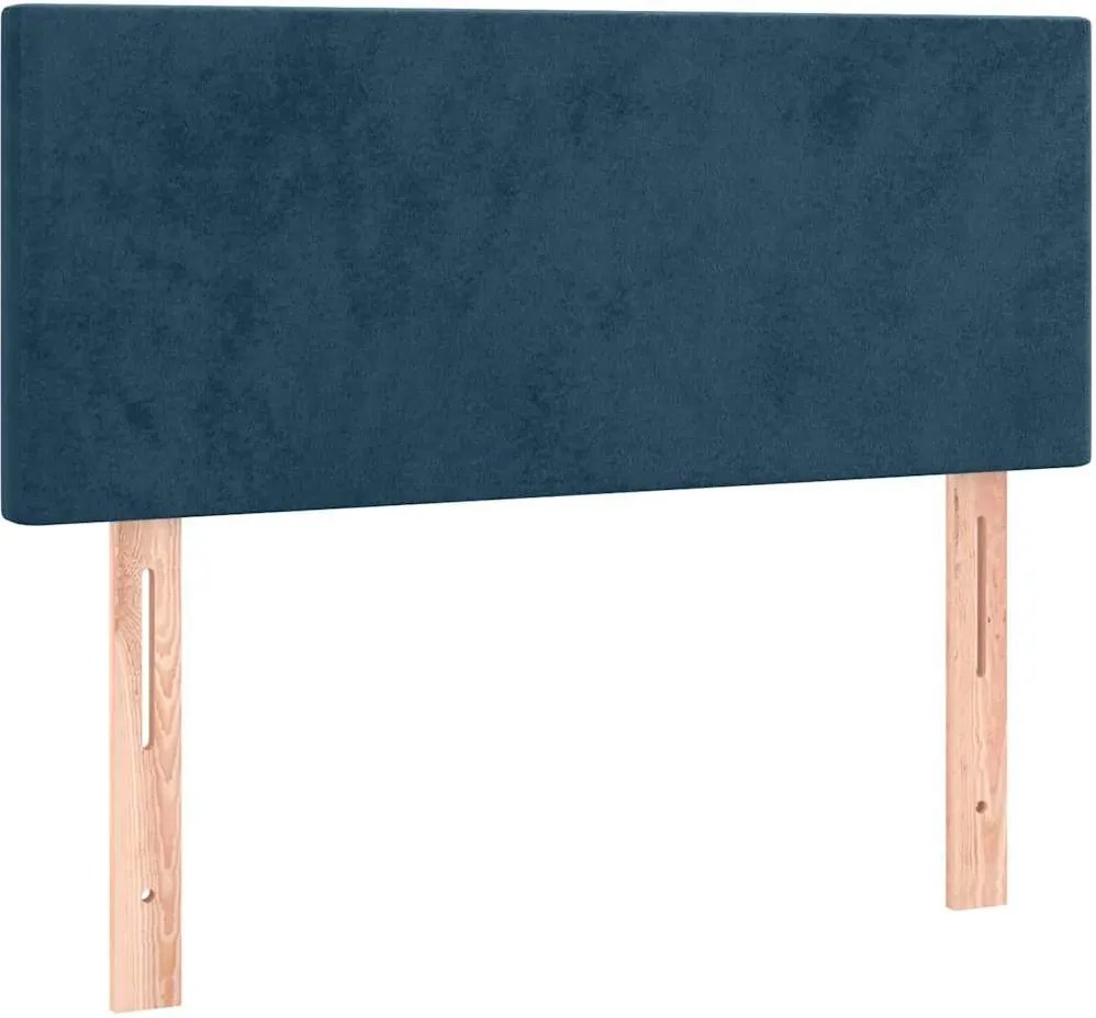vidaXL Tăblie de pat, albastru închis, 90x5x78/88 cm, catifea