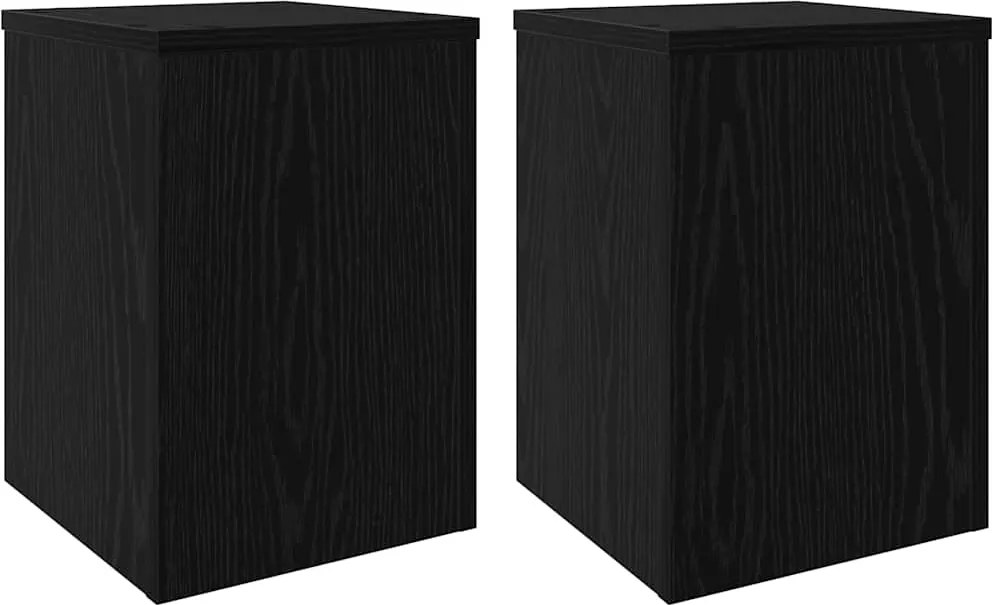 vidaXL Suport pentru plante 2 pcs Stejar Negru 25 x 25 x 35 cm