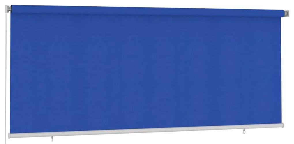Jaluzea tip rulou de exterior, albastru, 350x140 cm, HDPE Albastru, 350 x 140 cm