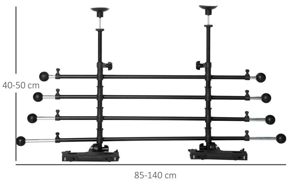 PawHut Despartitor auto pentru caini reglabil pe inaltime si latime, din fier si ABS 85-140L x 40-50Acm, negru | Aosom RO