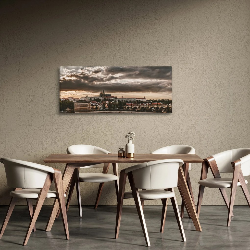 Tablou Castelului Praga în amurg (120x50 cm)
