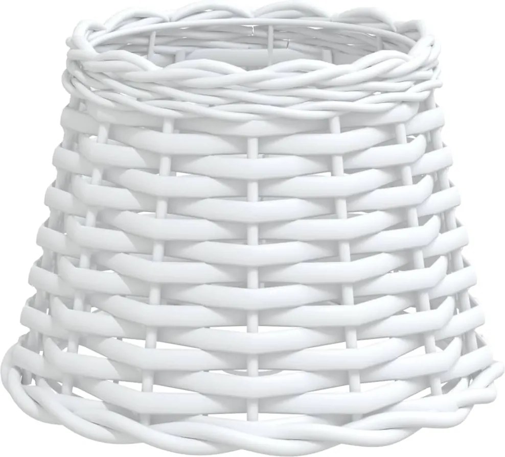 vidaXL Abajur de veioză, alb, Ø20x15 cm, răchită