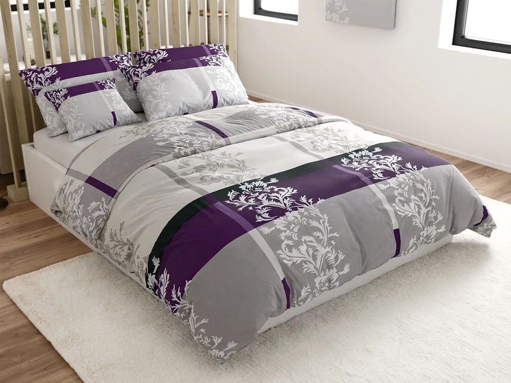 Lenjerie de pat din bumbac DELUXE violet Dimensiune lenjerie de pat: 2 buc 70 x 90 cm | 200 x 220 cm