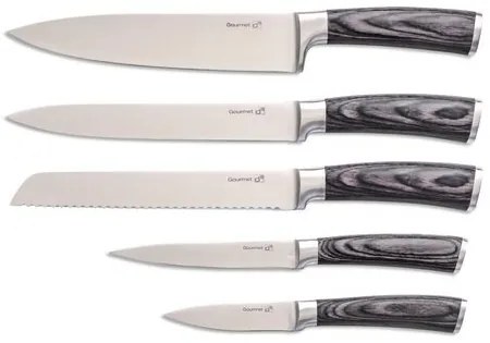 Set de cuțite G21 Gourmet Stone 5 bucăți + bloc debambus