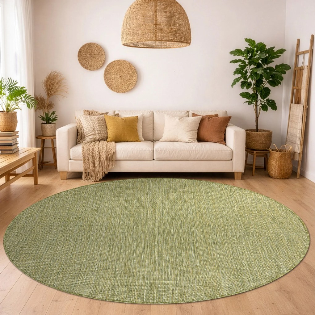 Covor SISAL SION cerc A5165A Melanj țesute plate verde