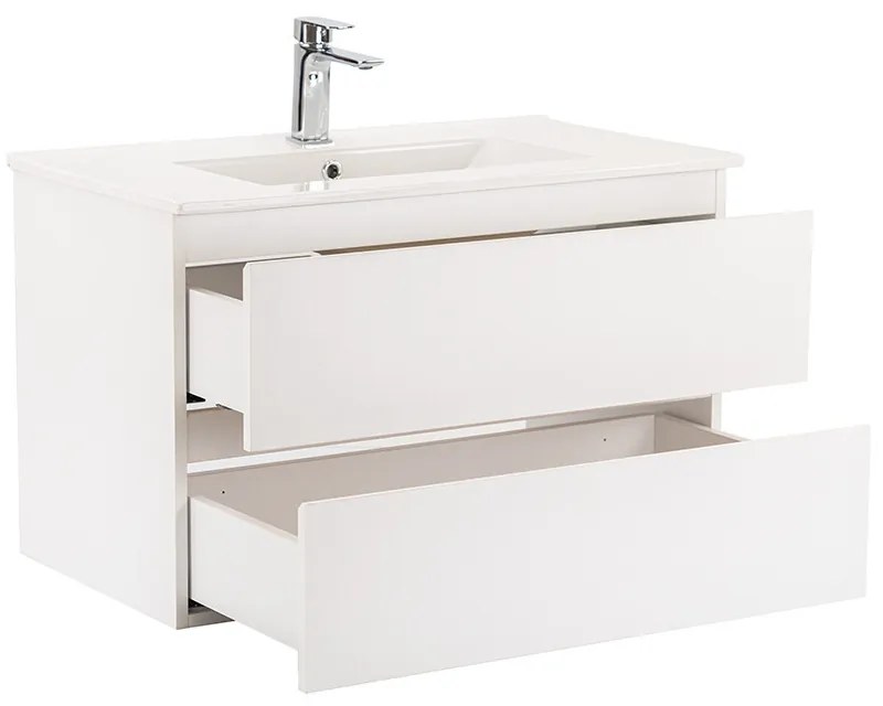 Dulap inferior Vario Forte 80 cu lavoar alb-alb