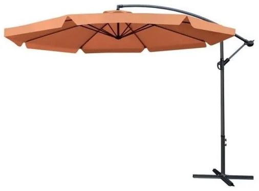 Umbrela gradina/terasa, articulatie tip banana, maro deschis, 300 cm, Malatec