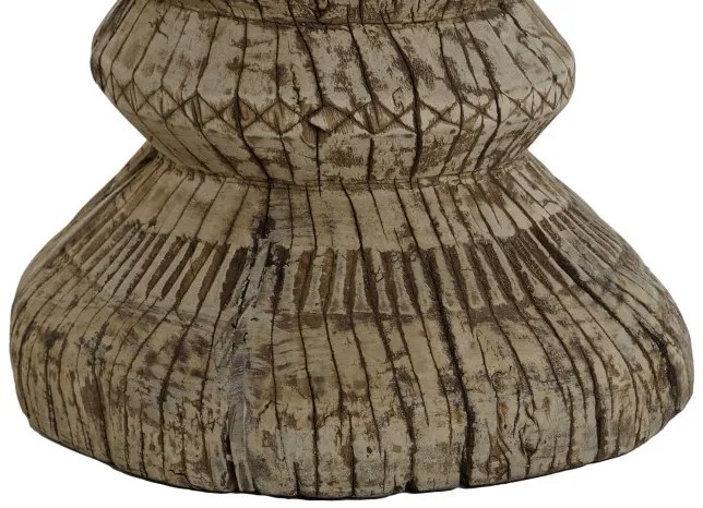 Masuta laterala, din lemn de tec, sculptata manual, Karno