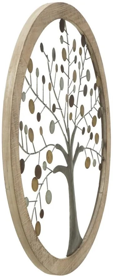 Decoratiune de perete multicolora din MDF si metal, ∅ 59 cm, Tree of Life Mauro Ferretti