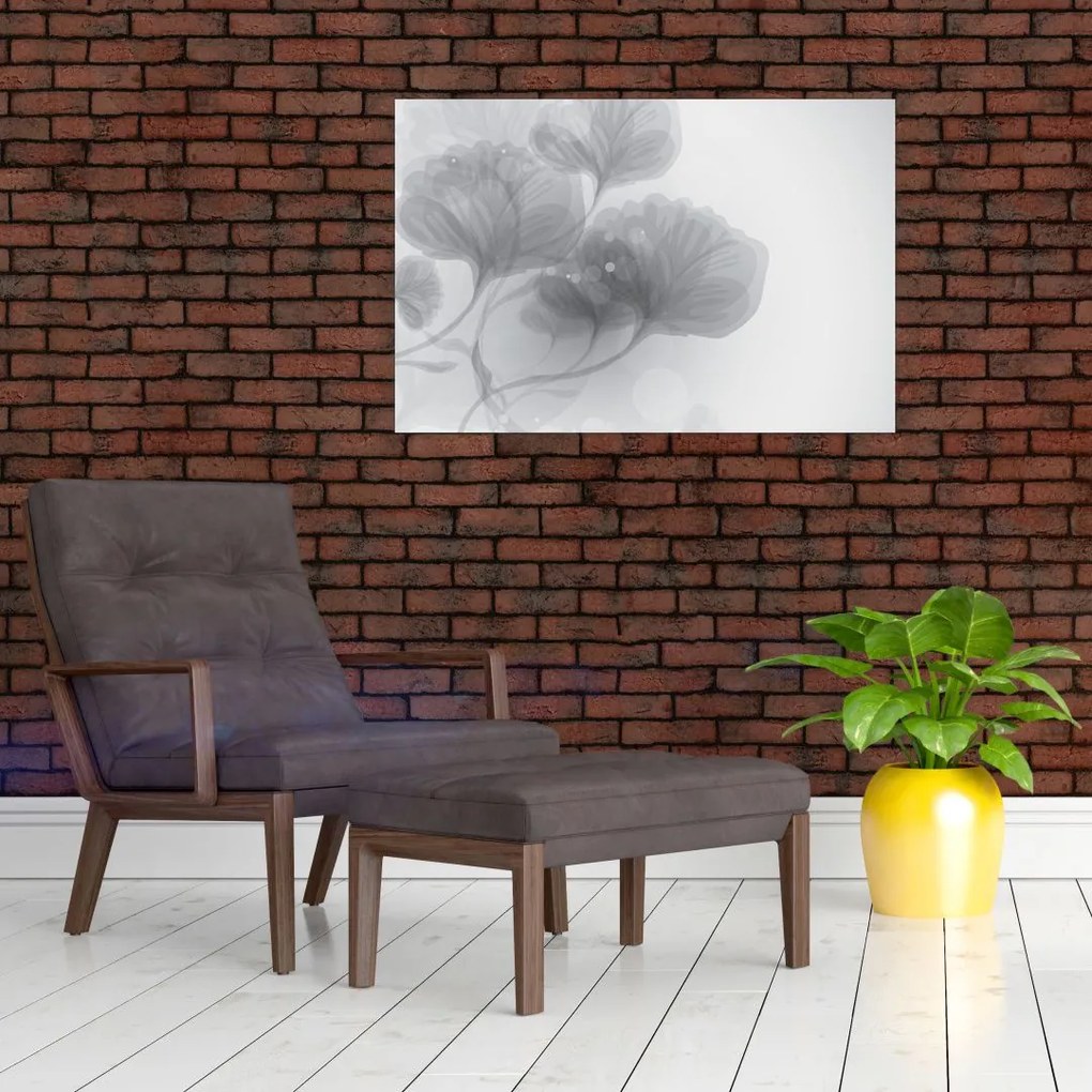 Tablou - Flori în nuanțe gri (90x60 cm)