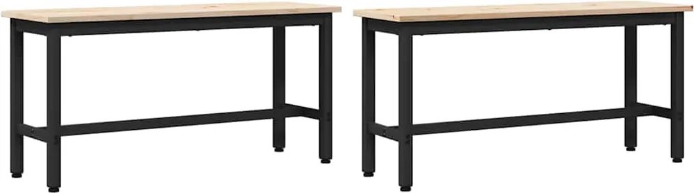 vidaXL Bănci de dining 2 pcs natural 100 x 32,5 x 49 cm