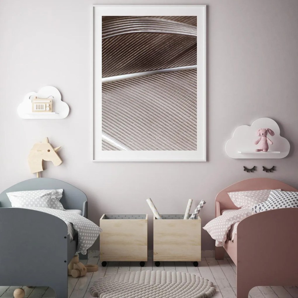 Poster - detaliu de pană de pasăre (A4)