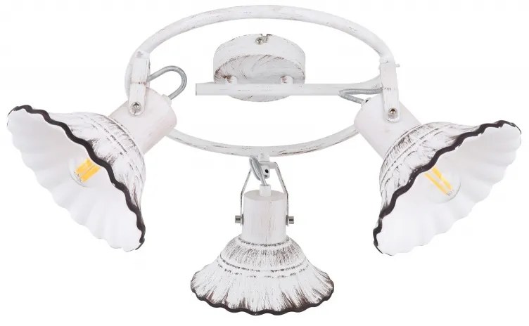 Plafoniera metal stil industrial JOWITA 3 alb-negru