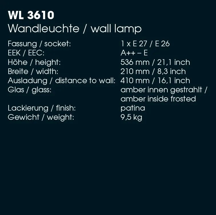 Aplica iluminat exterior din fier forjat design rustic WL 3610