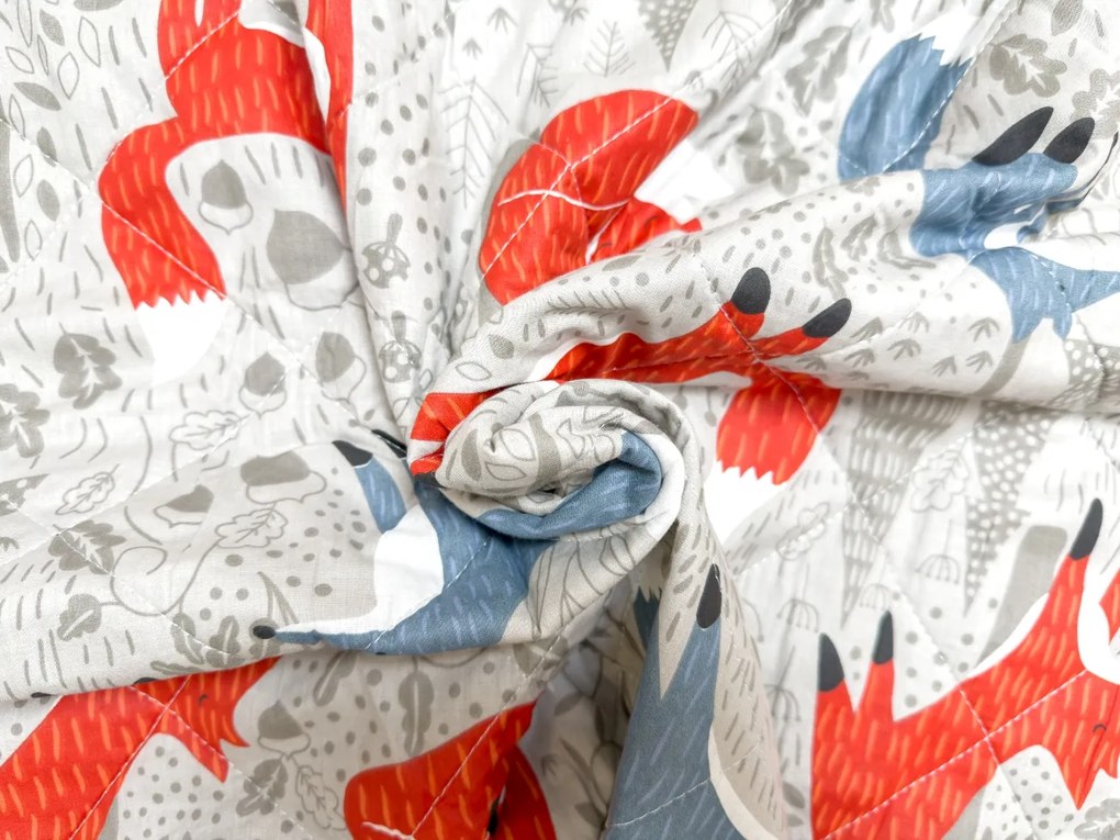 Cuvertura de pat FOXIVA gri, 100% bumbac Dimensiune: 170 x 210 cm