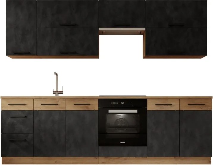 Set mobilier de bucătărie „Vika - Matera”, ADRK Furniture (Lungime: 260 cm)