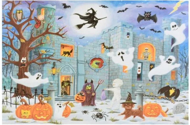 Pictură pe perete Castelul blestemat, 9 LED-uri, 60 x 40 cm