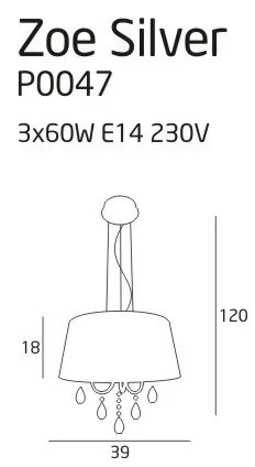Lustra diam.39cm, Zoe Silver P0047 MX