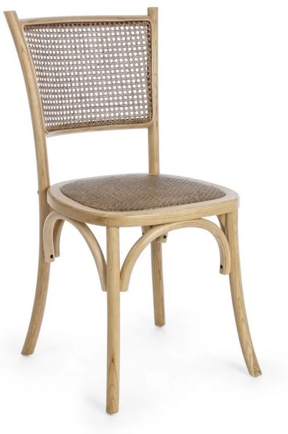 Scaun natural din rachita si lemn de Ulm, Carrel Bizzotto