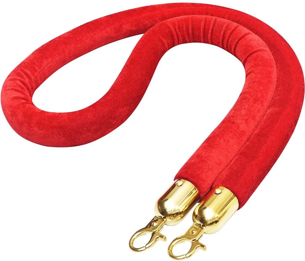 vidaXL Cordon de delimitare pentru stâlpi, roșu și auriu, catifea