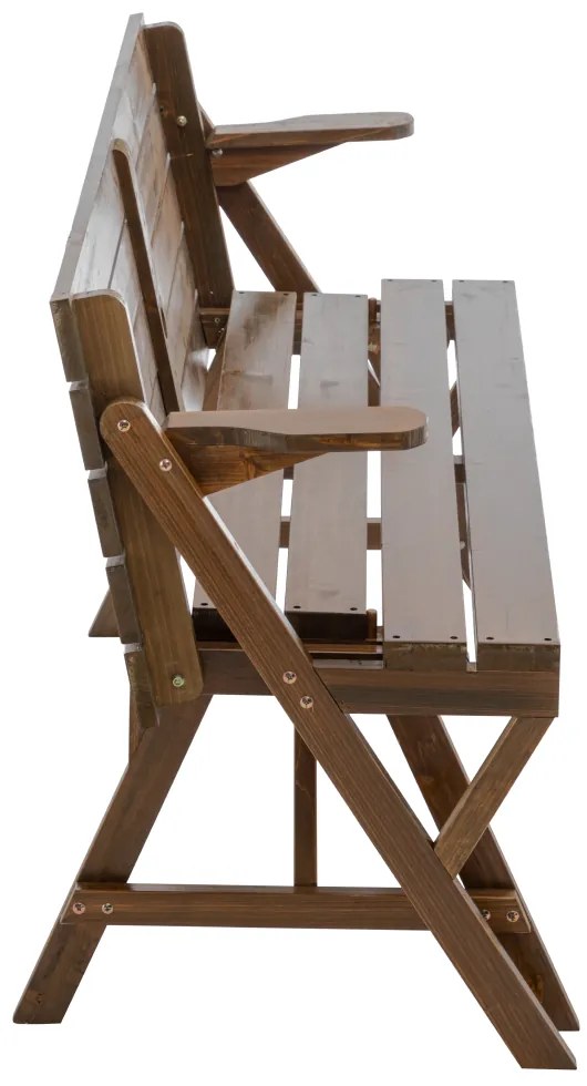 Masă/banc de grădină, 2in1, maro, ZAGIR