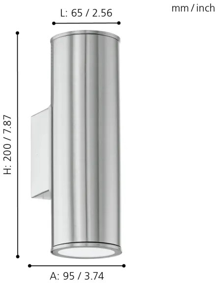 Eglo 94107 - Corp de iluminat LED exterior RIGA 2xGU10/3W/230V